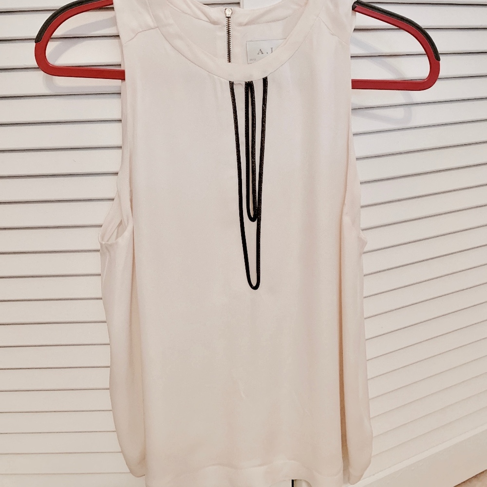 A.L.C. Silk Flowy Ivory Tank with Keyhole